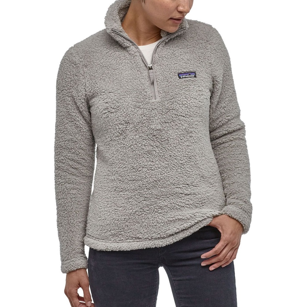 Cozy Patagonia Women's Los Gatos 1/4 Zip Fleece Pullover Small - light gray EUC